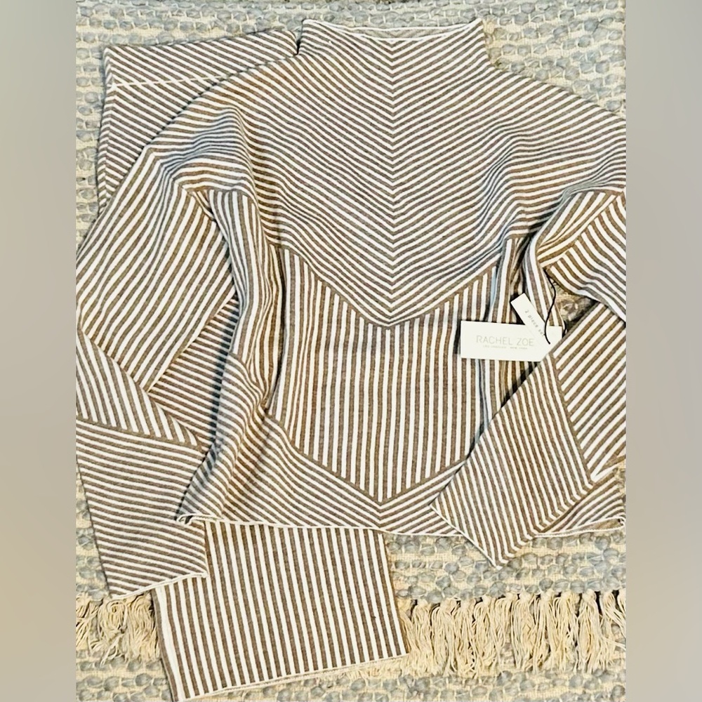 Rachel Zoe Chevron and Stripe Knit Sweater & Skirt Set